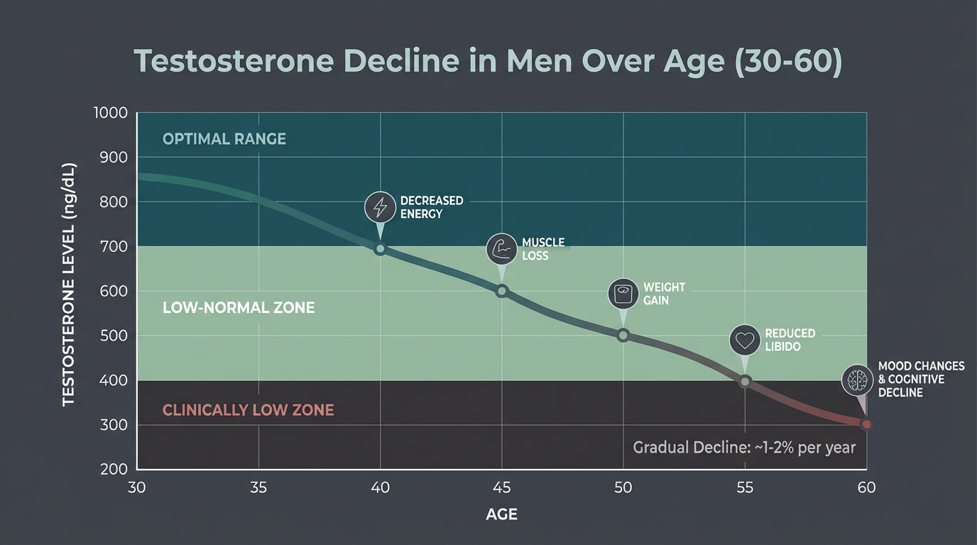 Male Testosterone Decline by Age